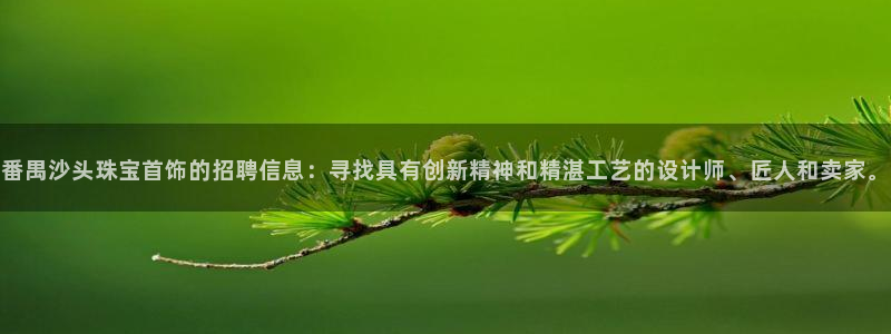 新宝5秒开：番禺沙头珠宝首饰的招聘信息：寻找具有创新精神和精湛工艺的设计师、匠人