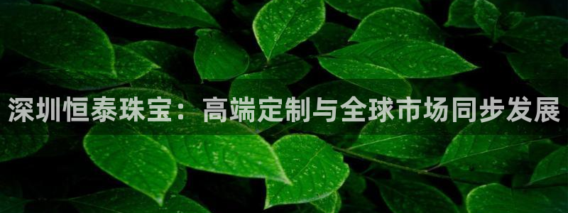 新宝5登录测速中心：深圳恒泰珠宝：高端定制与全球市场同步发展